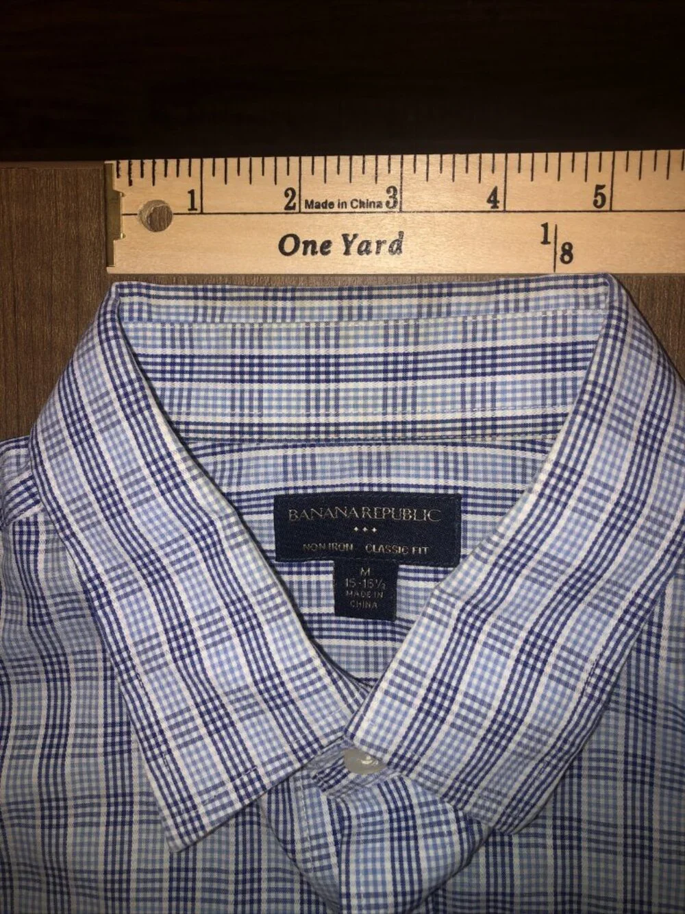 Banana Republic M 15 15.5 Men's Button Up Long Sleeve Shirt Classic Fit Blue